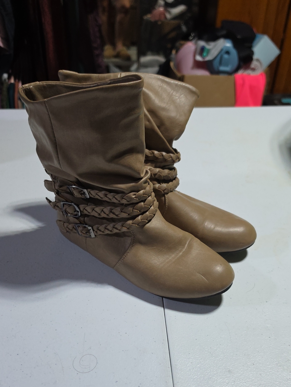 Rue21 Braided Strap Ankle Boots - Tan